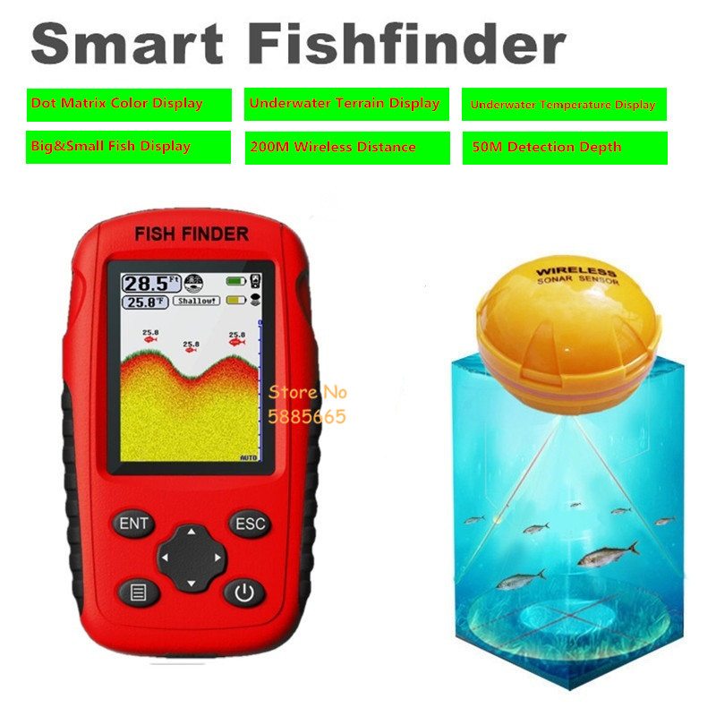 Fishing Boat Depth Finder - Akıllı Taşınabilir 50M Derinlik Sonar Balık