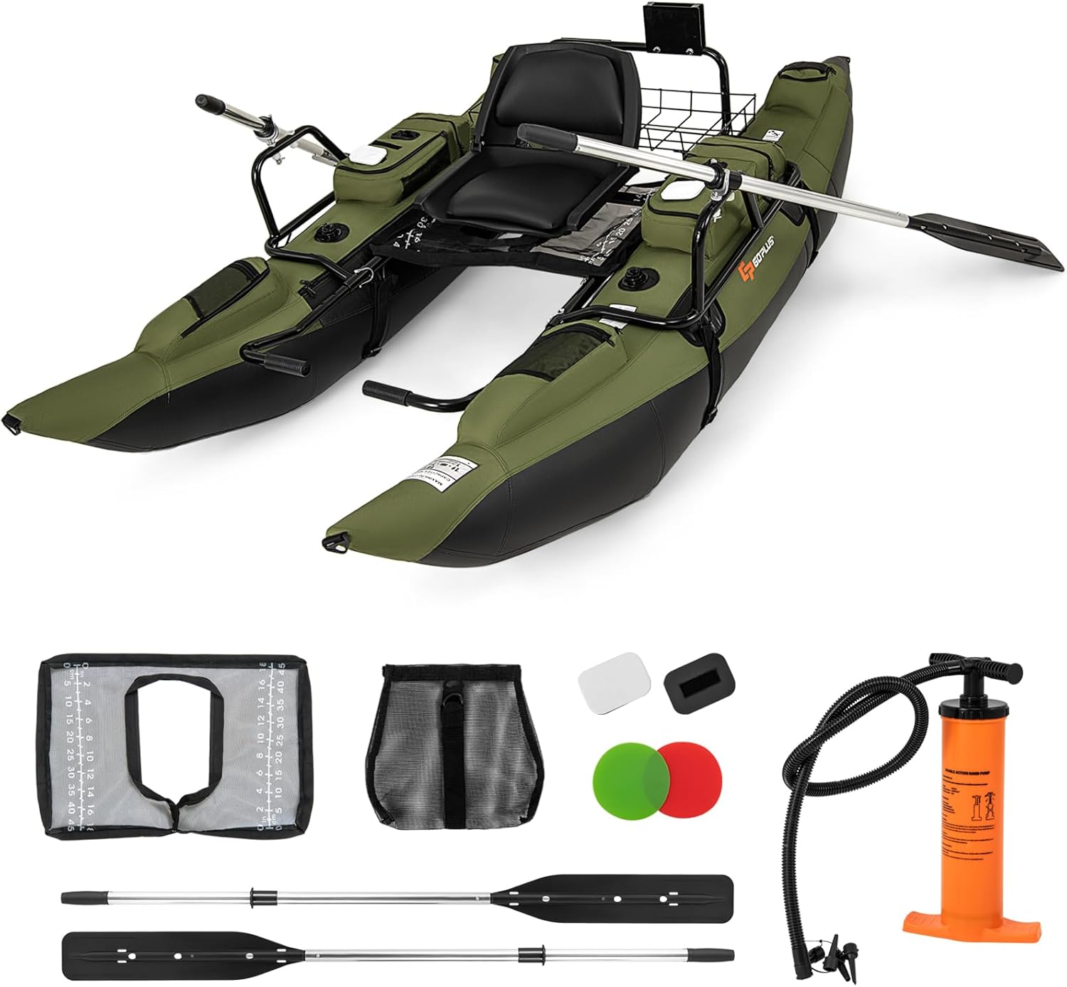 Fishing Boat Paddle - Katlanabilir Yastıklı Koltuk, Ayarlanabilir Ayak Dayama